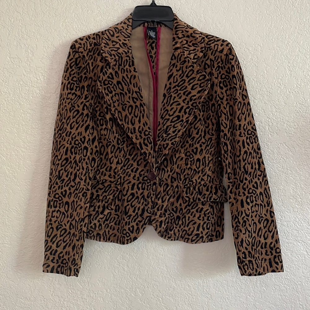 womens cheetah blazer jacket